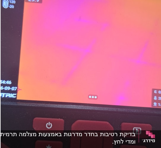 מצלמה תרמית עם תצוגת חום על המסך